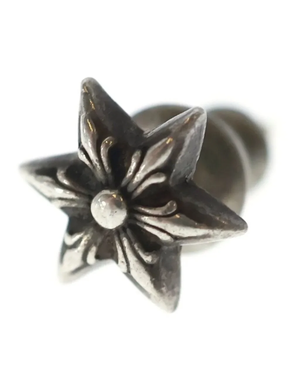 Chrome Hearts CO Star Stud Earrings Silver Back External